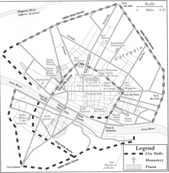 Map 2 The city of Florence circa 1300 Map by Robert Gagliuso Northern - photo 4