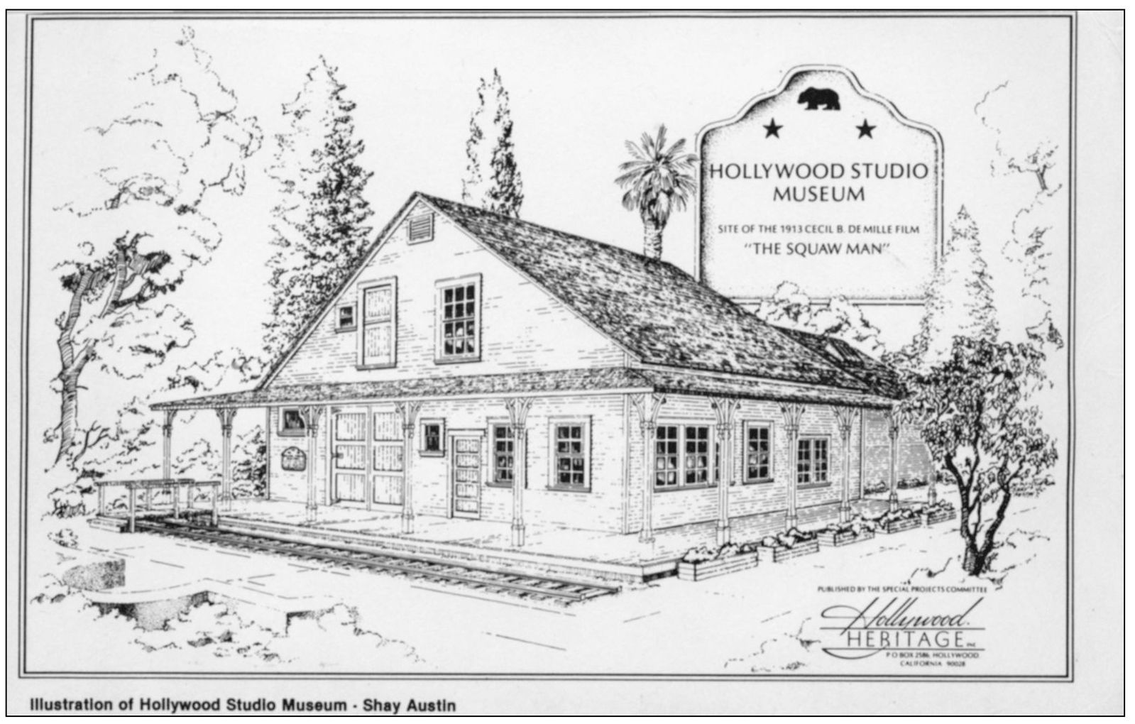 HOLLYWOOD STUDIO MUSEUM This illustration postcard of the Hollywood Studio - photo 3