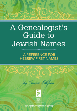 Ellefson A Genealogists Guide to Jewish Names