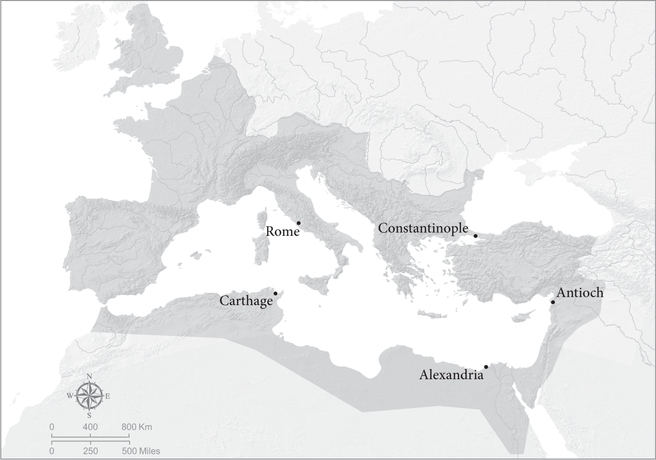 Map 1 The Roman Empire and Its Largest Cities in the Fourth Century Claudians - photo 6