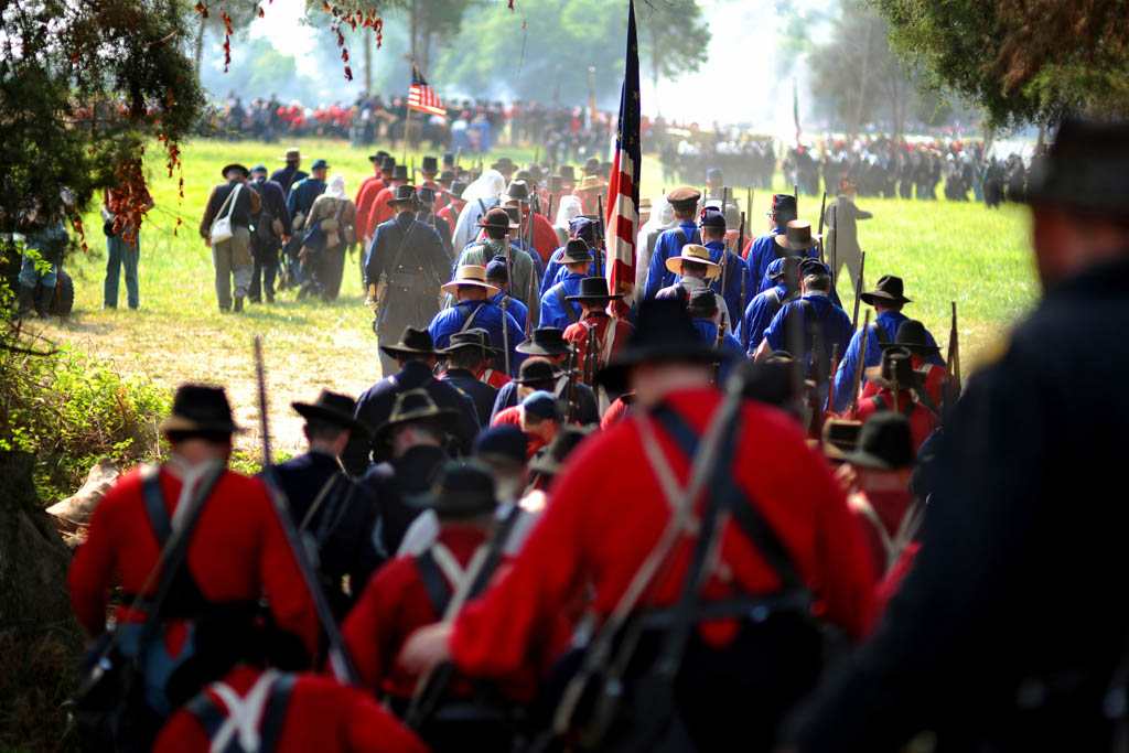 Manassas Union soldiers head into battle during a reenactment JAHI - photo 4