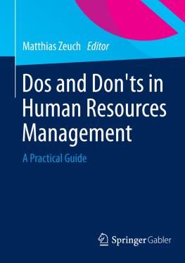 Zeuch - Dos and Donts in Human Resources Management A Practical Guide: [Summary]