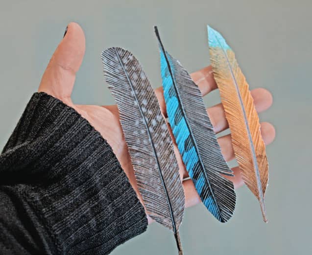 Paper feathers I made for a collage - photo 7