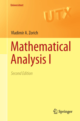 Zorich Mathematical Analysis I