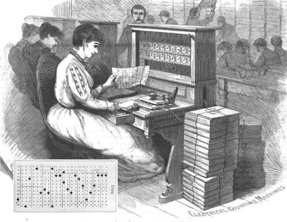 Figure 1-2 Tabulating machines and punched cards used to process 1890 US - photo 2