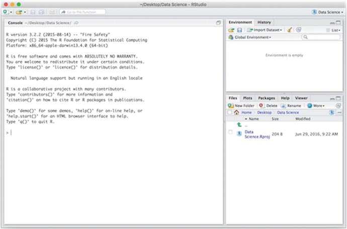 Figure 1-1 RStudio Once you have opened RStudio you can type R expressions - photo 1