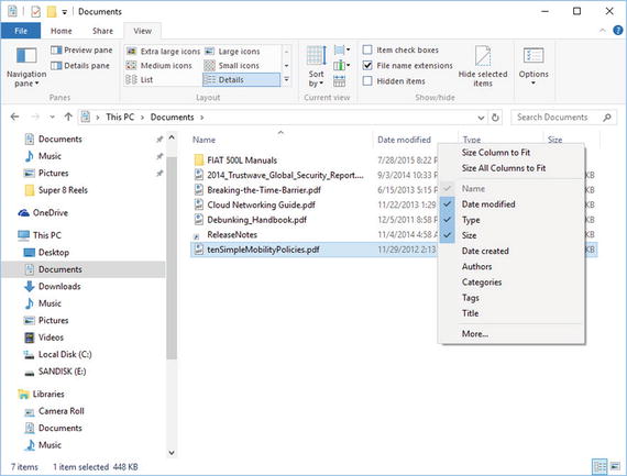 Figure 1-3 Customizing File Explorers Details view PreviewDetails Pane - photo 3