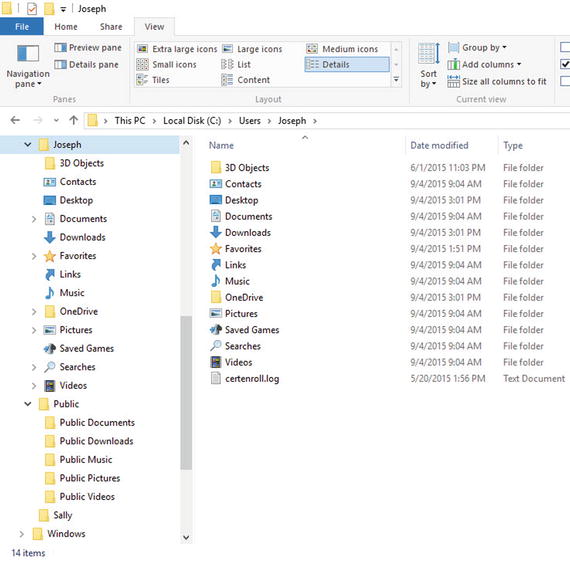 Figure 1-4 File Explorer view of a users storage folders along with the - photo 4