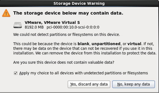 Figure 1-7 Storage device warning The program now requests us to enter the - photo 7