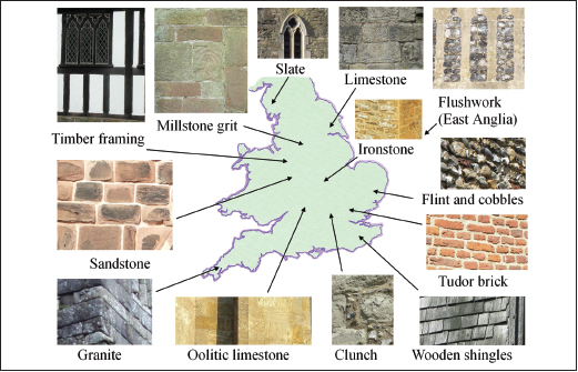 FIG 03 A map of England with photos of some of the stonework which is - photo 8