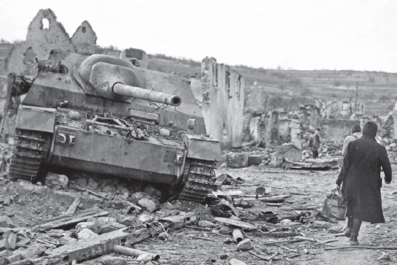 Alsatian civilians return to the ruins of the village of Mittelwihr on the - photo 8