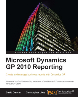 Christopher Liley Microsoft Dynamics GP 2010 Reporting