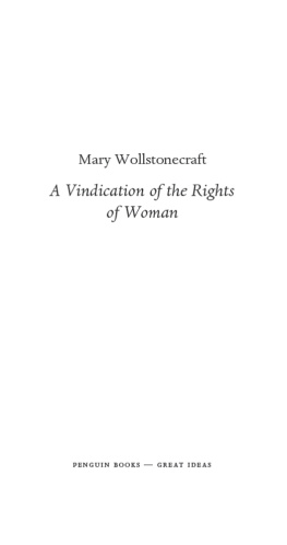 Wollstonecraft A Vindication of the Rights of Woman