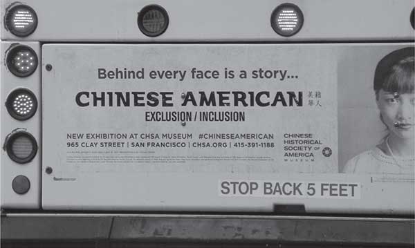 A sign on the number 55 bus going through Chinatown hopes the past will not - photo 7