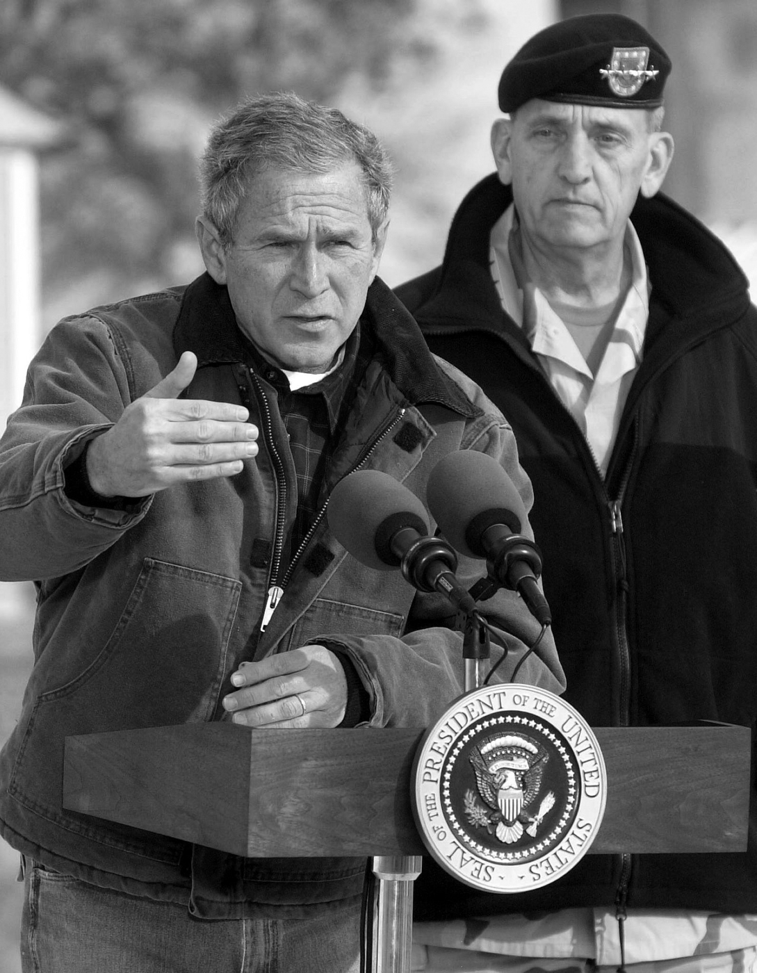 1 President George W Bush with General Tommy Franks after the first major - photo 1