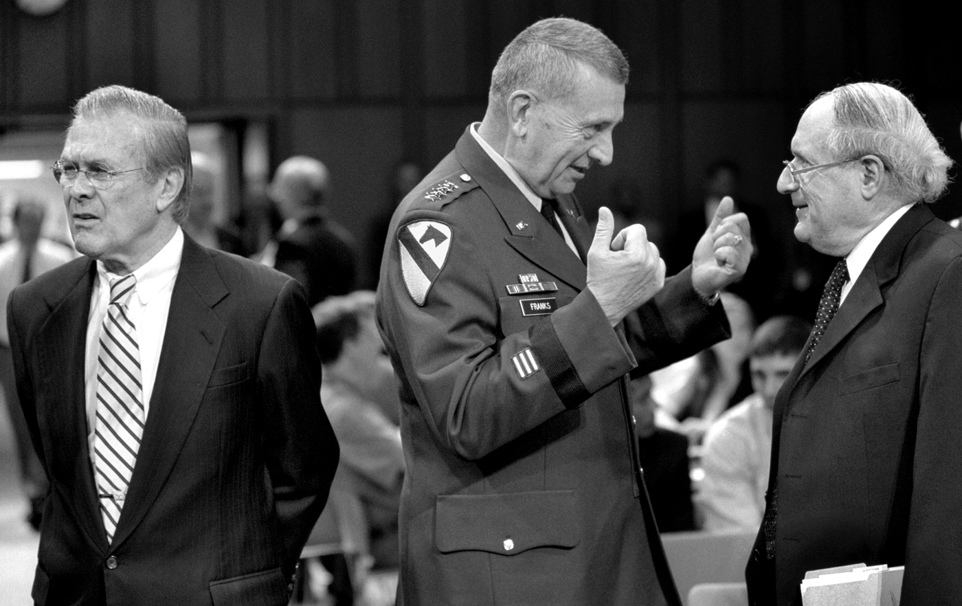 14 Rumsfeld and Franks on Capitol Hill with Democratic Senator Carl Levin of - photo 14