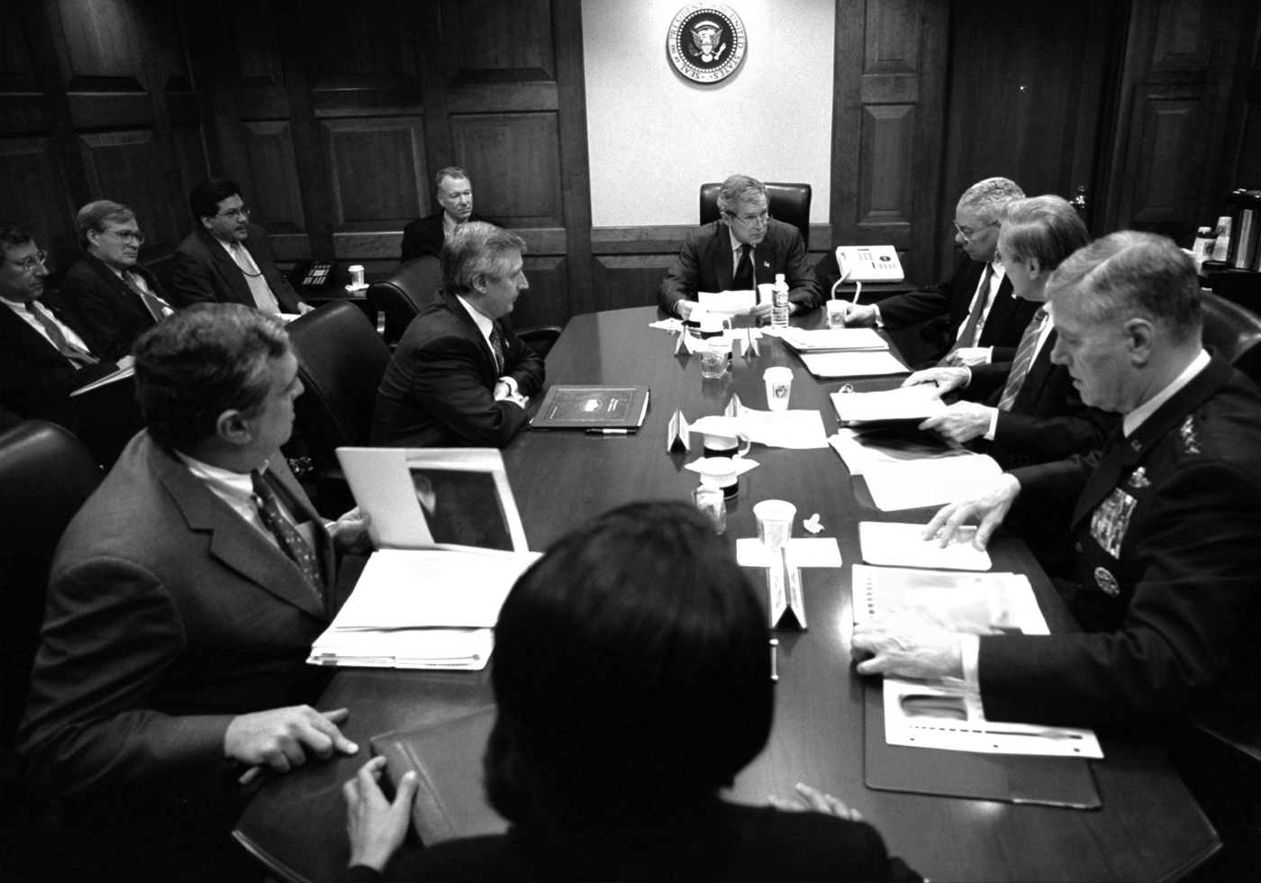 23 The war cabinet meets in the White House Situation Room Seated at table - photo 23