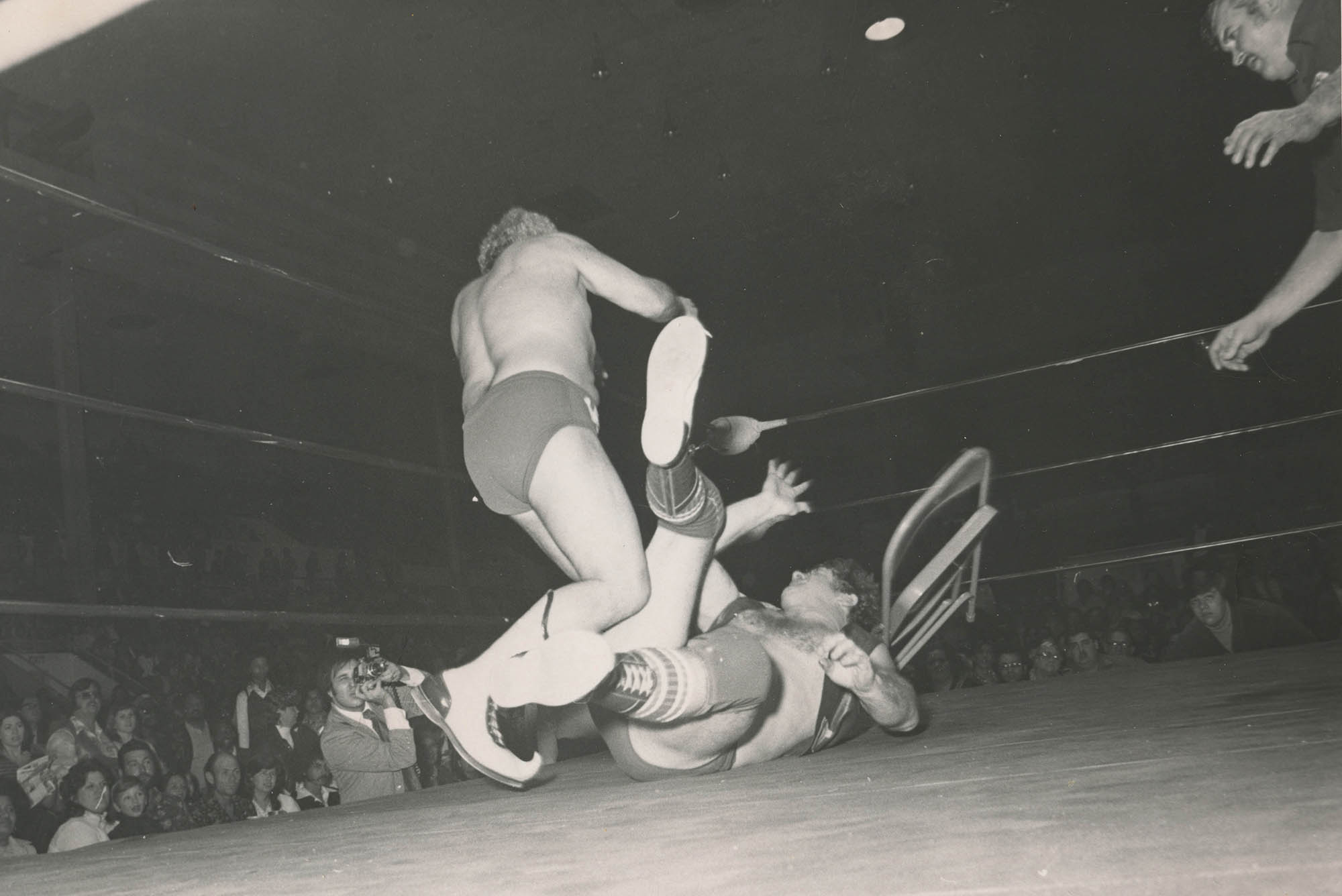 Getting close to the action with my camera as Terry Funk battles the Sheik - photo 15