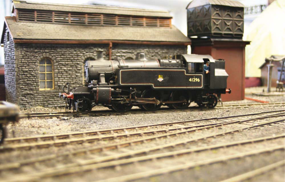 Ivatt 2P 2-6-2 tank 41296 awaits to go onto the shed on the 7mm - photo 1