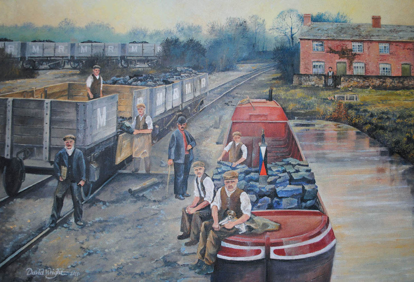 This painting by the author depicts coal being loaded by hand from railway - photo 7