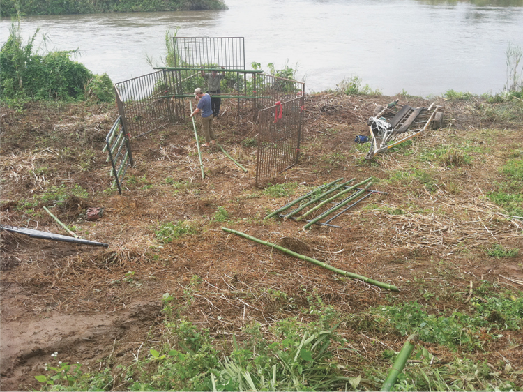 Practising erecting the panel trap just outside Kabeya Maji to ensure we had - photo 14