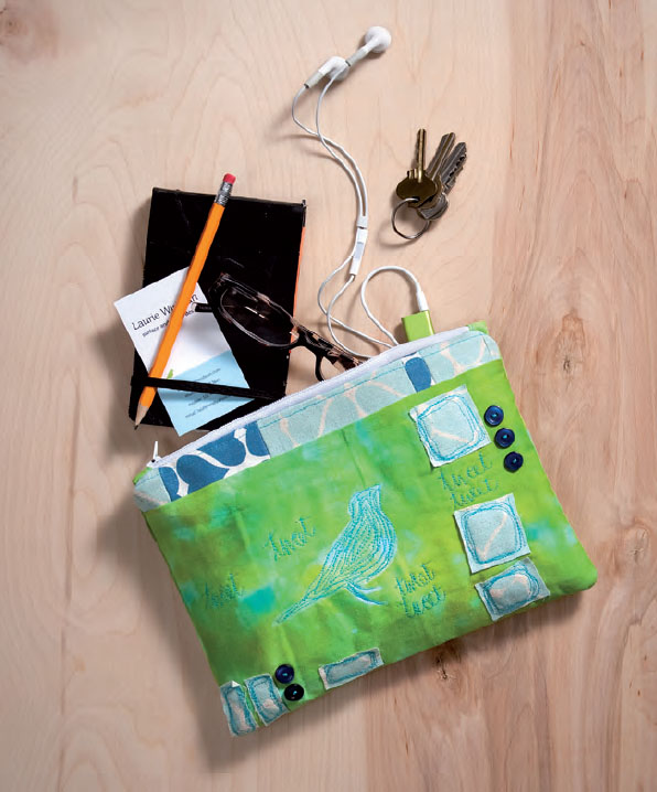 Zippered pouch by Laurie Wisbrun Features hand-dyed fabric with bleach-resist - photo 4