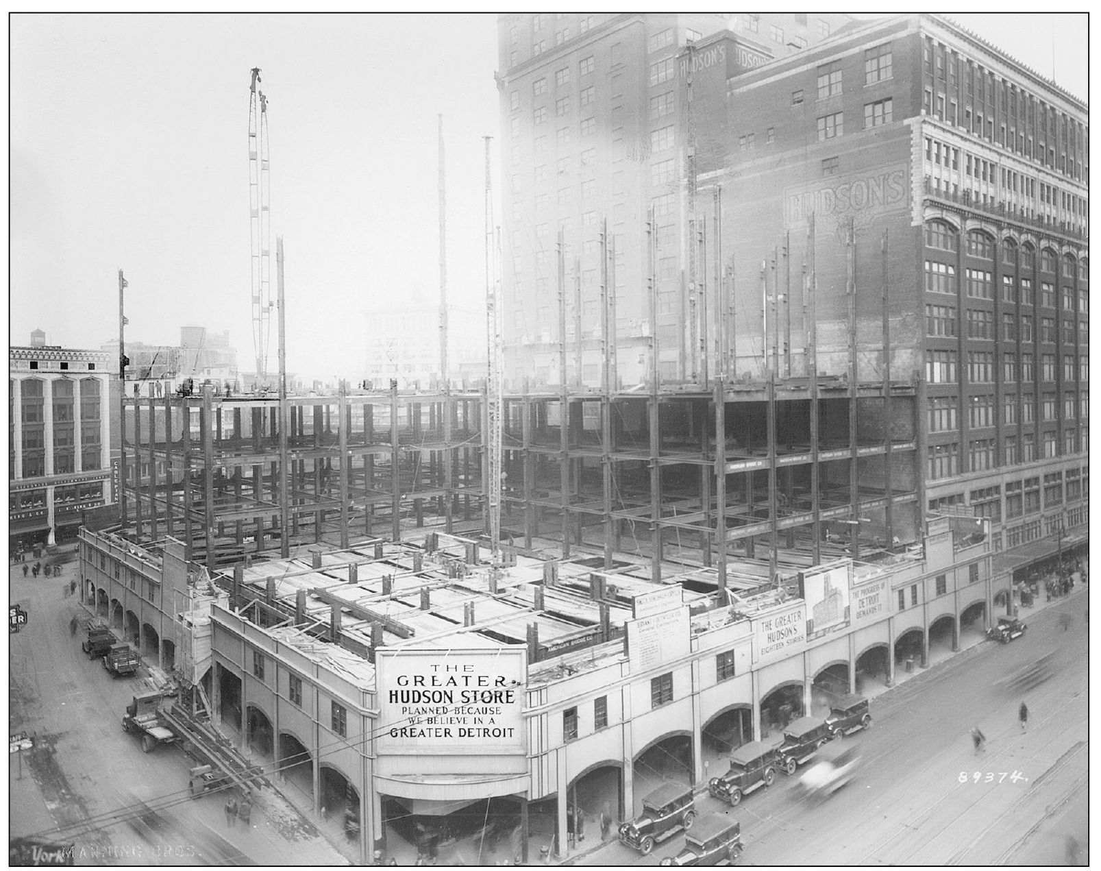 STRUCTURAL STEEL RISES FOR HUDSONS NORTH ADDITION 1928 Here a dramatic image - photo 12