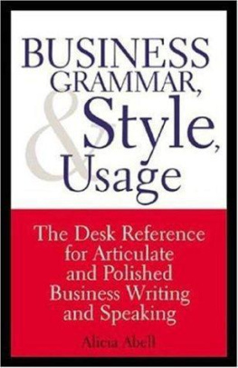 Alicia Abell Business grammar, style & usage