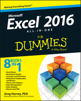 Harvey Excel 2016 all-in-one desk reference for dummies