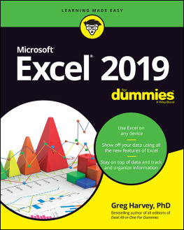 Harvey Excel 2019 For Dummies