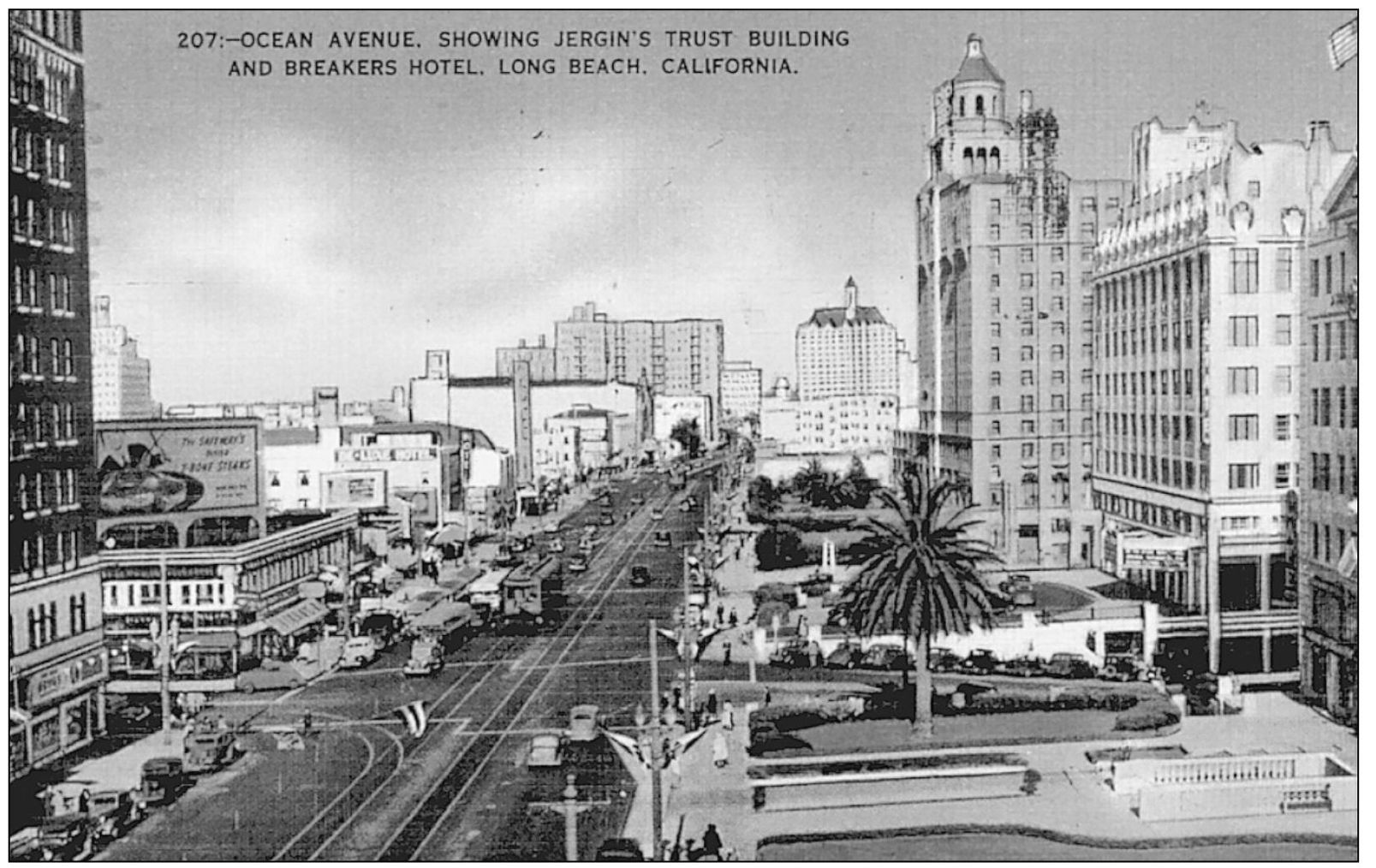 OCEAN AVENUE SHOWING JERGINS TRUST BUILDING AND BREAKERS HOTEL LONG BEACH - photo 19