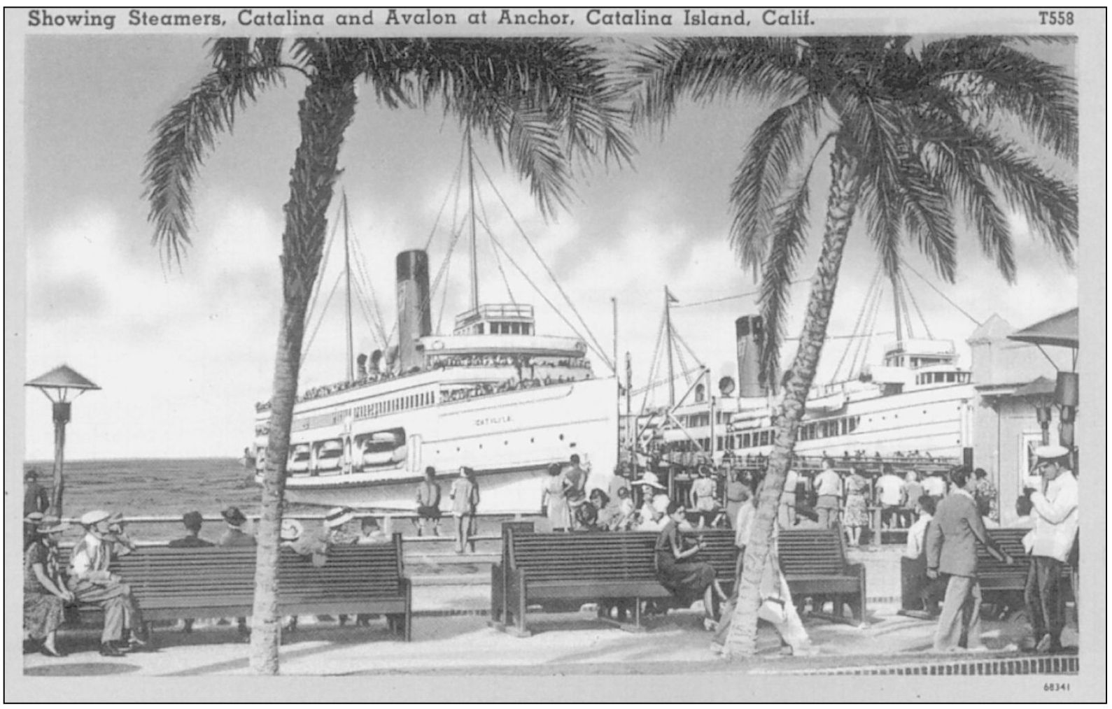 SHOWING STEAMERS CATALINA AND AVALON AT ANCHOR CATALINA ISLAND CALIFORNIA - photo 15