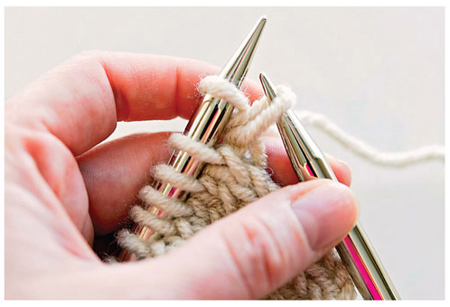 Wrap your yarn around the right tip just as if you were knitting a regular - photo 2