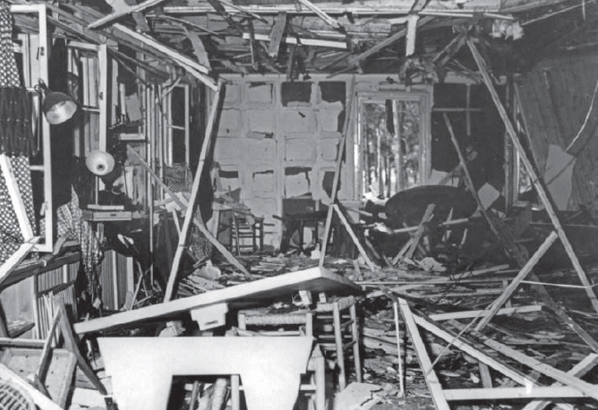 A view of the devastated briefing room after the bomb exploded The heavy table - photo 3