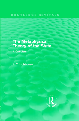 Hobhouse - The Metaphysical Theory of the State