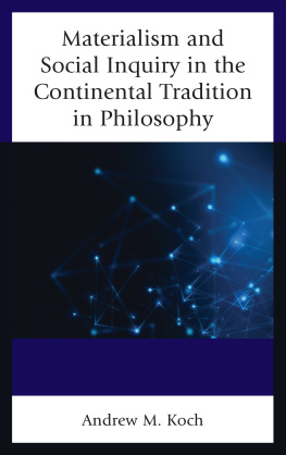 Koch - Materialism and Social Inquiry in the Continental Tradition in Philosophy