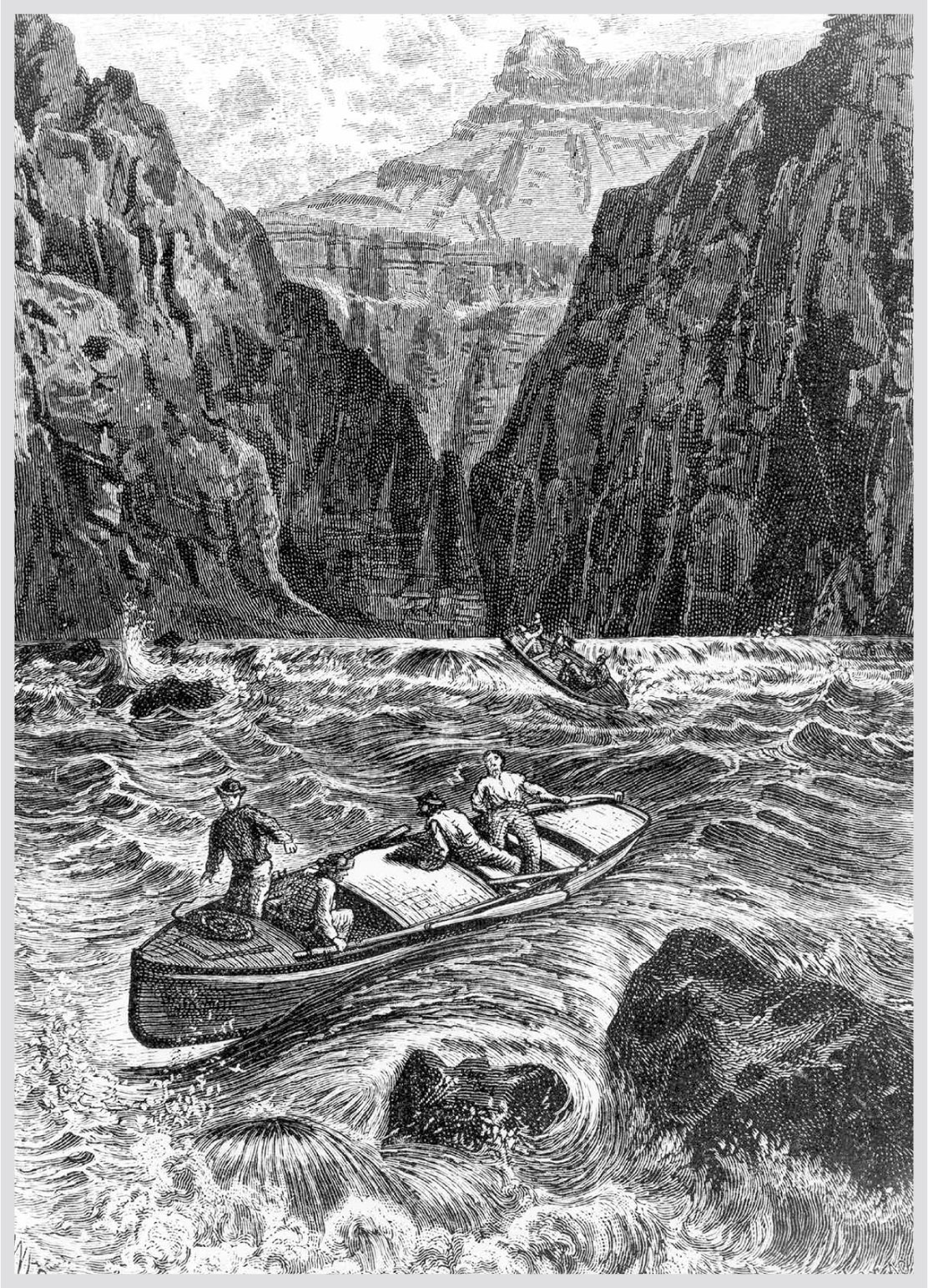 Engraving of Powell Expedition in Grand Canyon by artist R A Muller All - photo 2