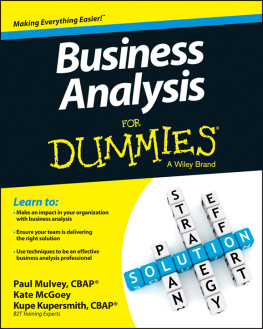 Kupersmith Kupe Business Analysis For Dummies