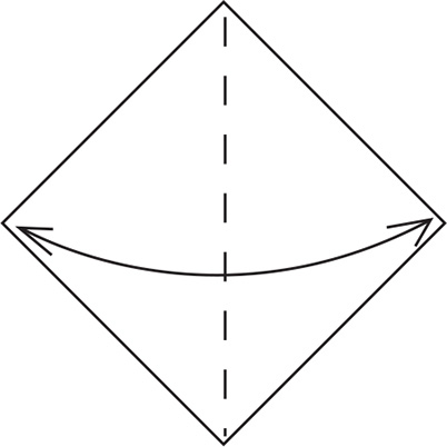 Fold in half corner to corner and unfold Fold two edges to meet at the - photo 12