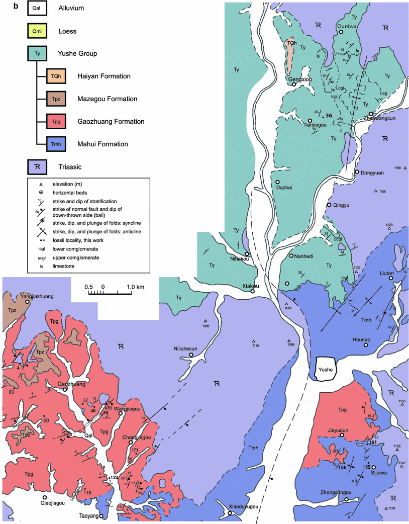 Fig 12 a c Geological maps of Yushe subbasins prepared by the - photo 3