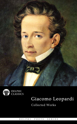 Leopardi - Giacomo Leopardi Collected Works