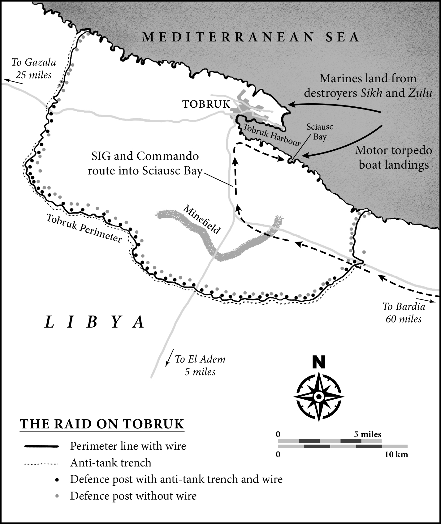 Copy of the secret map issued to the Tobruk Raiders Authors Note This book is - photo 5