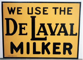 One of the lucky finds for us is this black and yellow DeLaval sign that is - photo 6