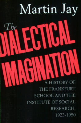 Martin Jay The Dialectical Imagination: A History of the Frankfurt School and the Institute of Social Research, 1923-1950 (Weimar and Now: German Cultural Criticism)