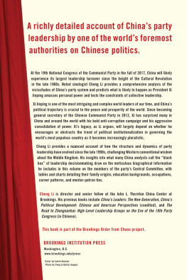 Li Cheng - Chinese politics in the Xi Jinping era reassessing collective leadership