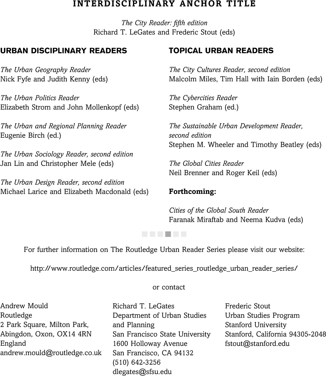 The Urban Sociology Reader Second edition Edited by Jan Lin and Christopher - photo 2