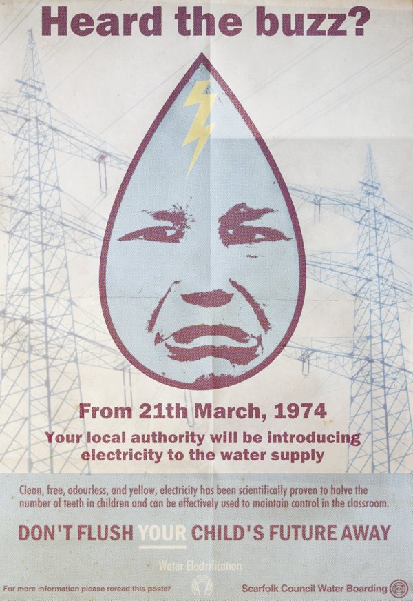 A poster preparing citizens for the imminent electrification of the water - photo 4