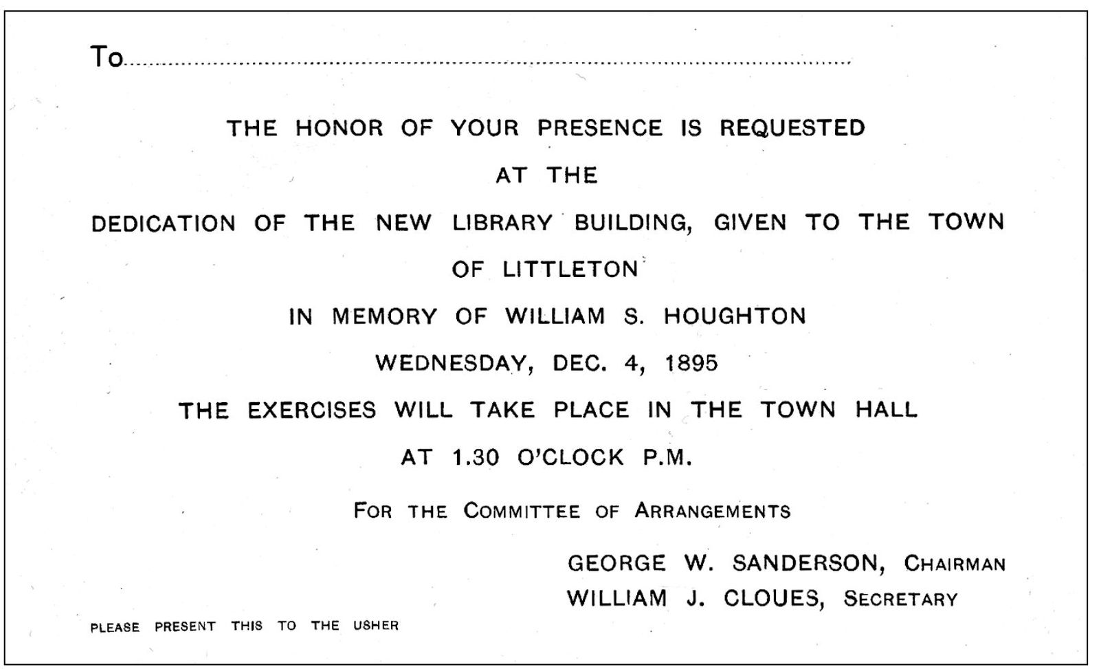 The Houghton Memorial Building was dedicated to the town in December 1895 - photo 6
