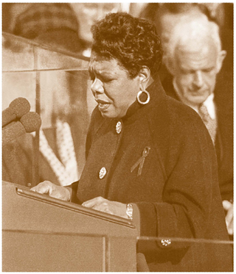 Maya Angelou delivering her poem On the Pulse of Morning at William Jefferson - photo 8