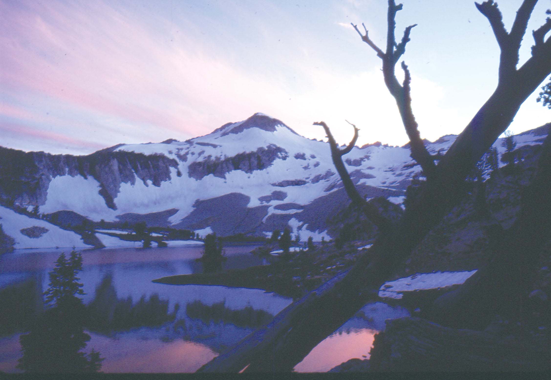 Sunset at Glacier Lake Wallowa Mountains Sentinel Peak over outlet to - photo 24